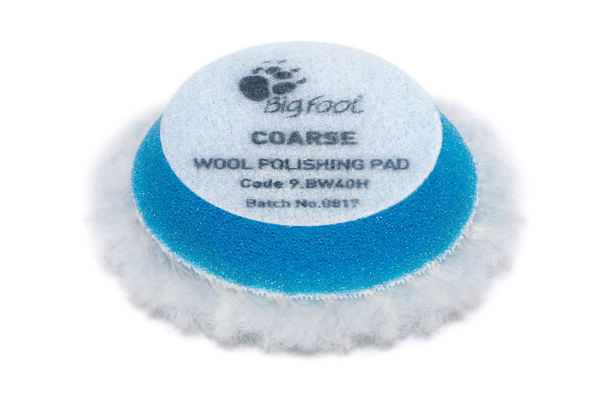 Coarse wool polishing pads for random orbital, gear driven