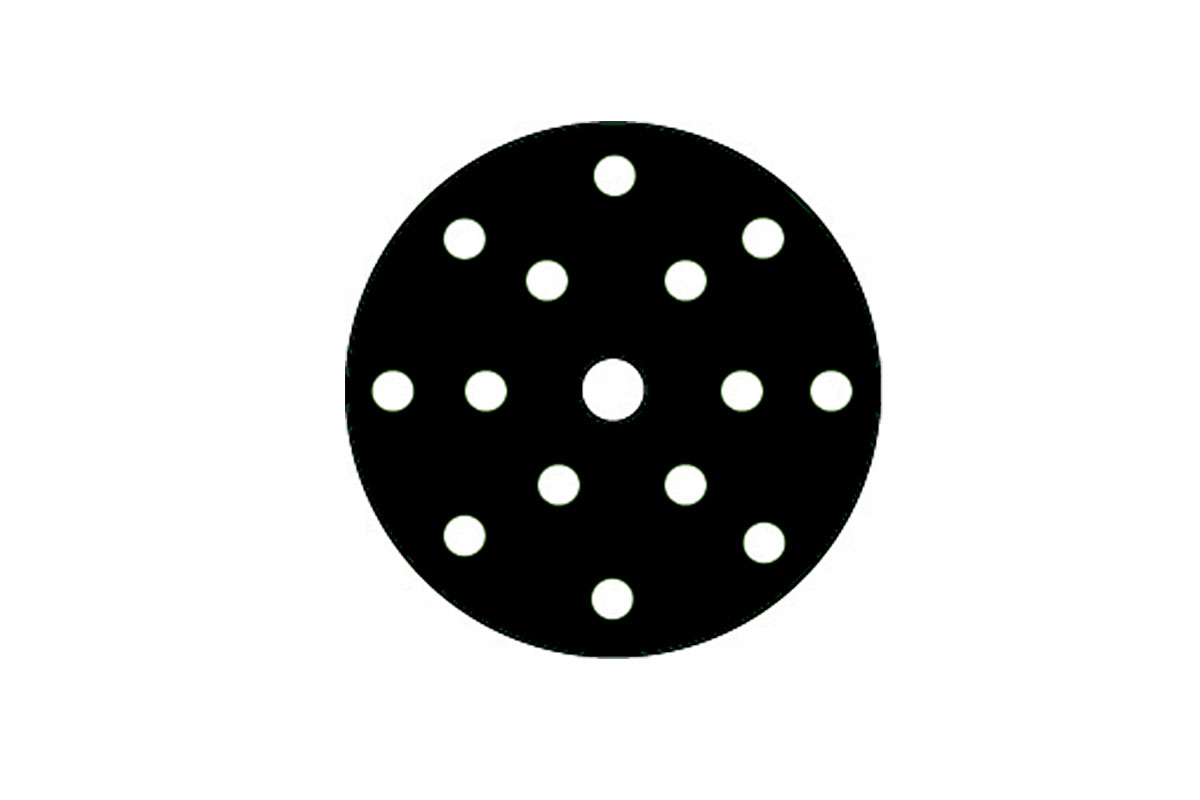 HQ400_150mm_15holes_shape Film Abrasive 150mm 15 holes - HQ400 shape