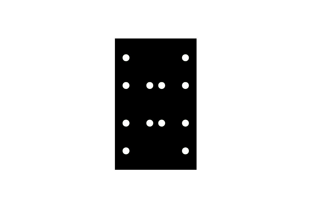 HQ400_80-130mm_12holes_shape Film Abrasive 80x130mm 12holes - HQ400 delta shape