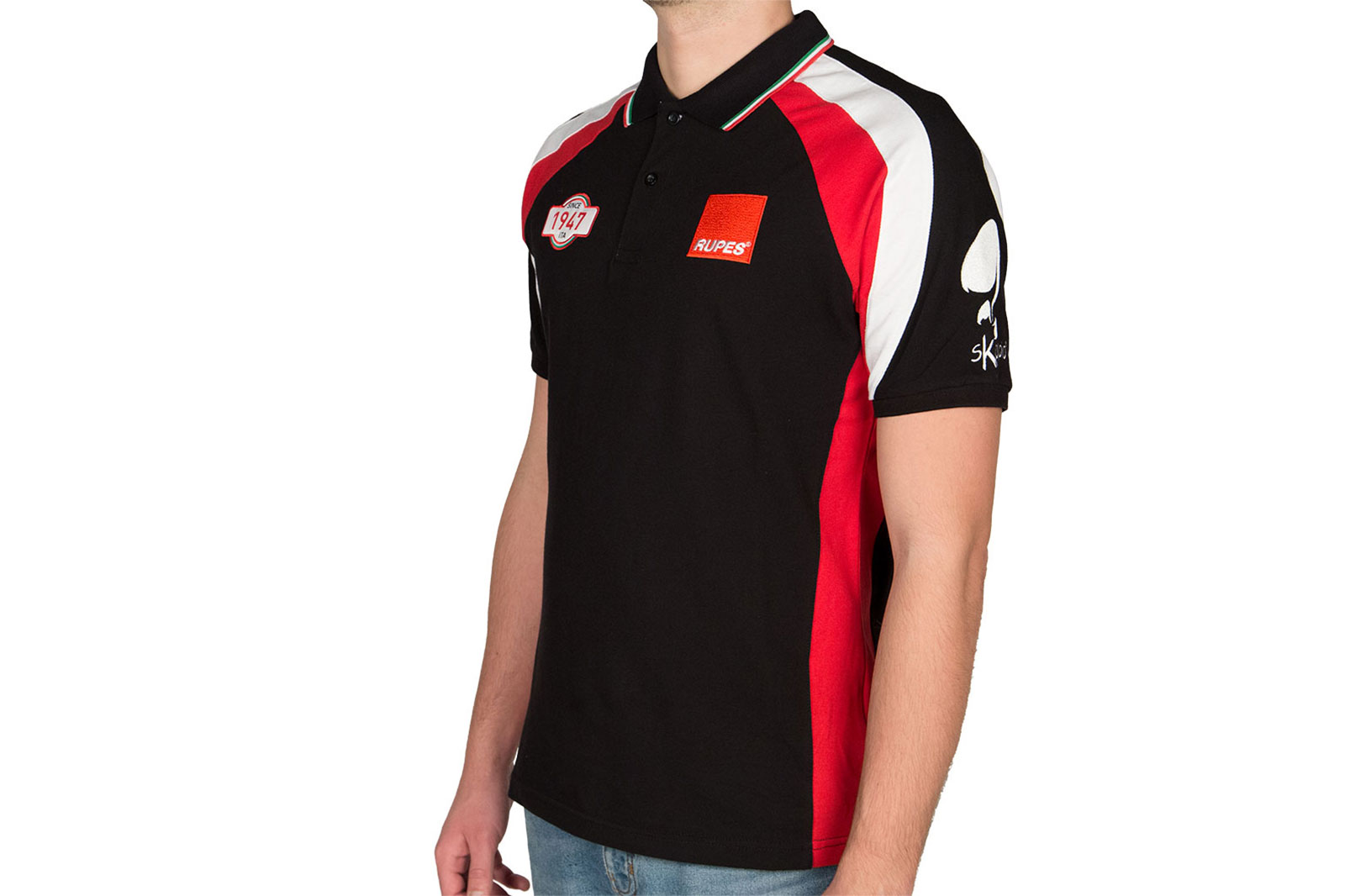 9Z1062-polo_trequarti_indossata Polo Racing rossa e nera- Gallery photo 5