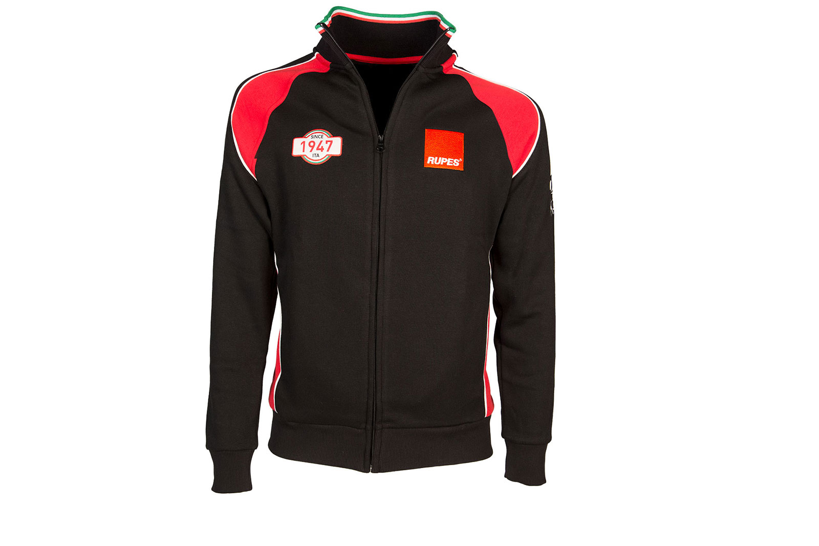 9Z1063-felpa_frontale_colletto_aperto Sweat Racing rouge et noir- Gallery photo 2
