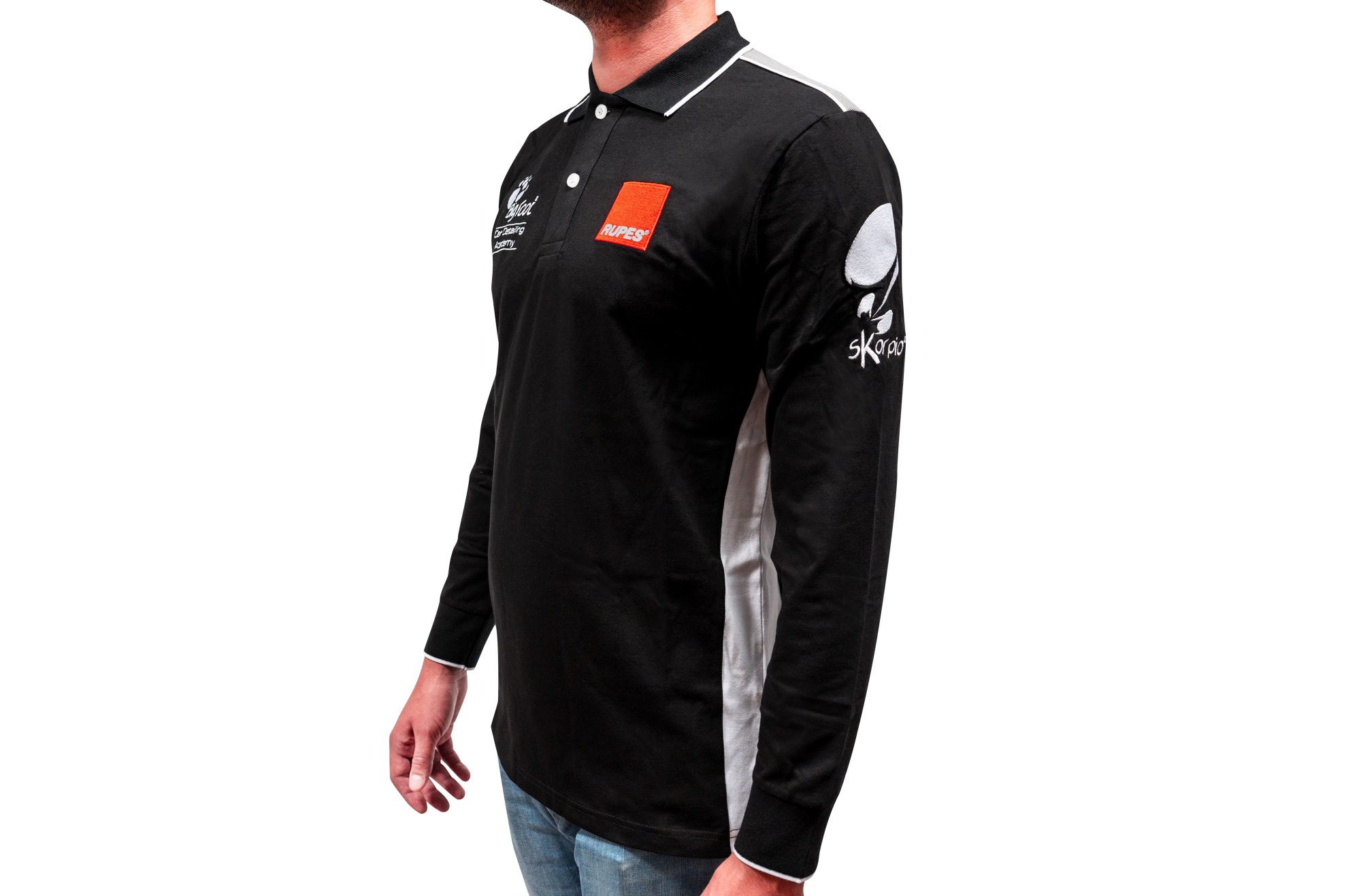 9Z973_trequarti_indossato_LOW POLO ACADEMY BLACK LINE A MANICHE LUNGHE- Gallery photo 5